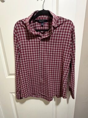 Mizzen+Main Red and Gray Check Long-Sleeve Button-Down Shirt